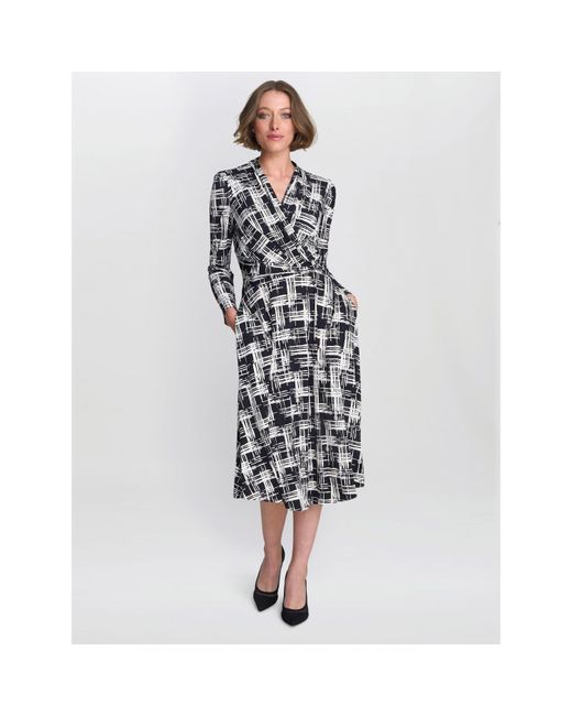 Gina Bacconi Black Becca Wrap Midi Dress