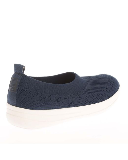 Fitflop Blue Uberknit Slip On Ballet Pumps