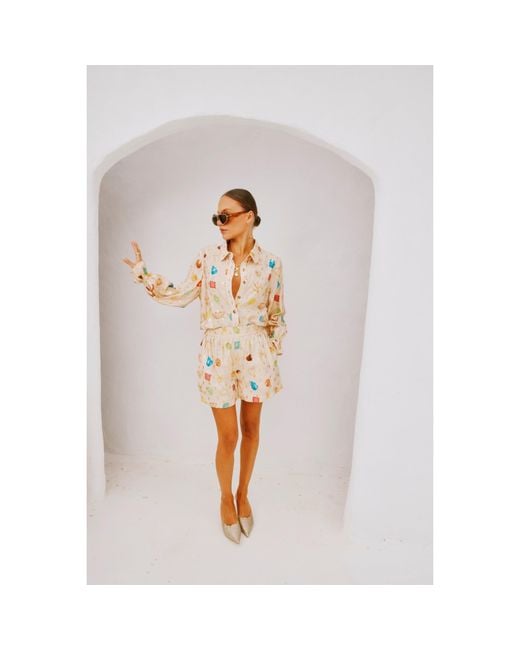 Never Fully Dressed Natural Shell Elissa Tracksuit Shorts