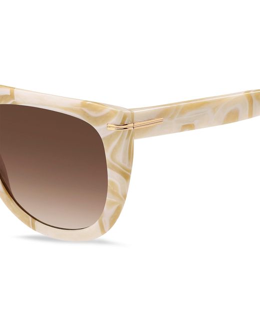 Boss Natural Sq Flat Top Round Sunglasses