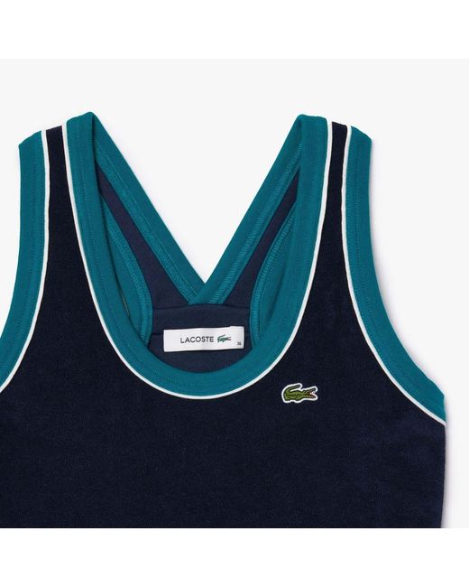 Lacoste Blue Slim-Fit Cross Back Terry Dress