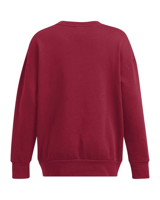Under Armour Red Essential Fleece Crew Sweatshirt