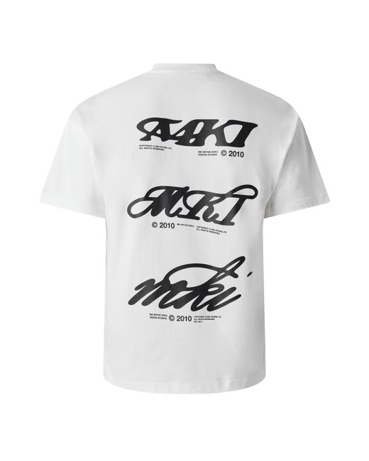 MKI Miyuki-Zoku White Stack Oversized Fit T-Shirt for men