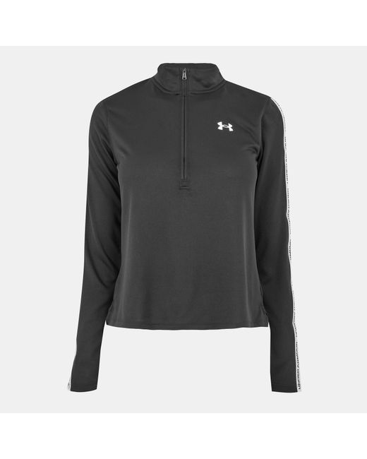 Under Armour Black Tech Tape Zipped Long-Sleeve Performance Gym Top