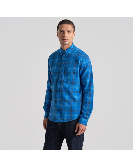 Craghoppers Blue Lonbard Long Sleeve Shirt for men