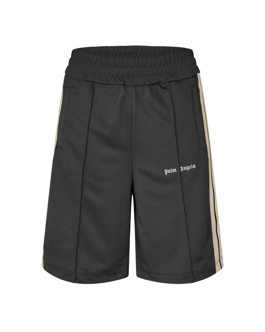 Palm Angels Black Woven Tracksuit Shorts for men