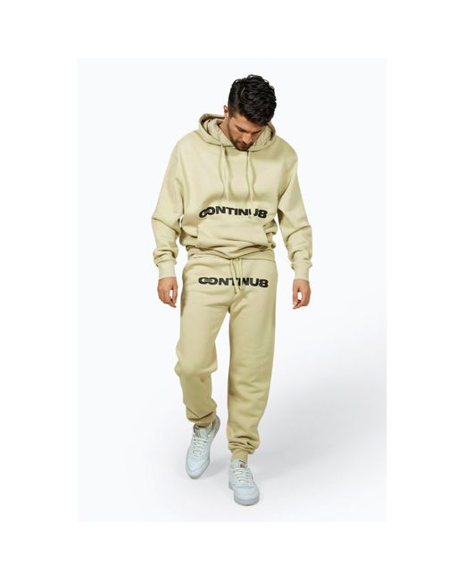 Hype Yellow Boxy Closed Hem Fleece Jogger for men