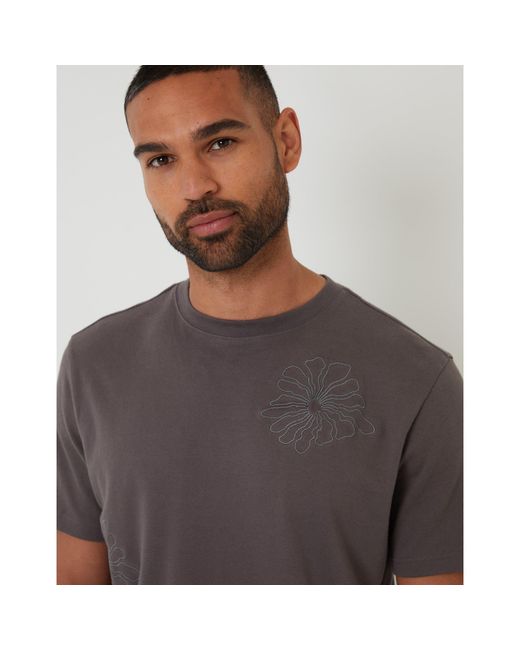 Threadbare Gray Regular Fit Teewren T-Shirt for men