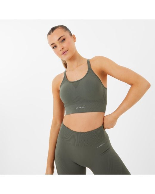 Usa Pro Green Up Seamless Adjustable Sports Bra