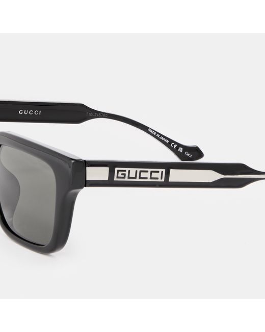 Gucci Gray Square Acetate La Piscine Sunglasses for men