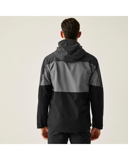 Regatta Black Maland Waterproof Hooded Jacket for men