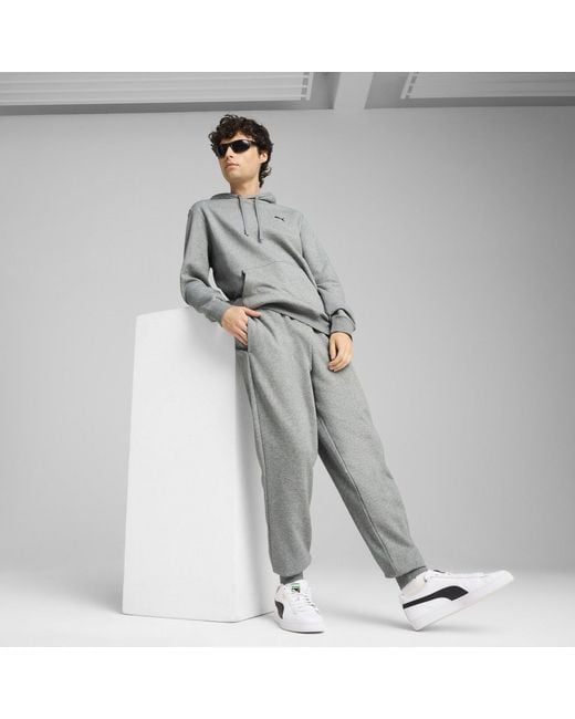 PUMA Gray Small Logo Cuffed Joggers for men