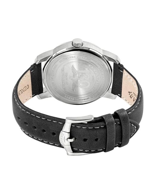 Rotary Metallic Heritage Field Ss Leather Watch for men