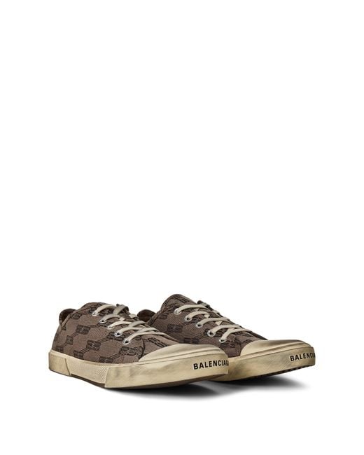 Balenciaga Brown Paris Monogram Low Trainers for men