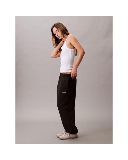 Calvin Klein Black Ckj Mono Closed Hem Fleece Joggers
