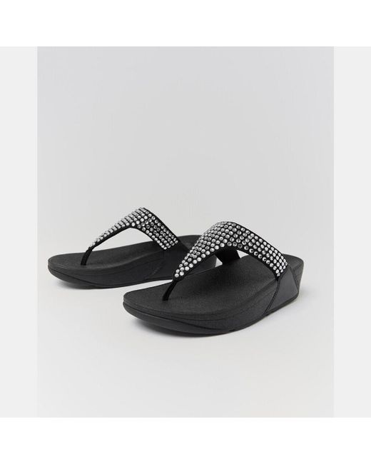 Fitflop Brown Lulu Maxi-Crystal Toe-Post Sandals