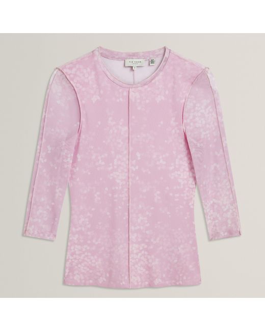 Ted Baker Pink Mesh Print Top