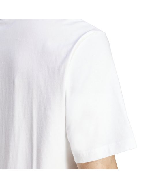 Adidas White Essentials Single Jersey Logo T-Shirt for men