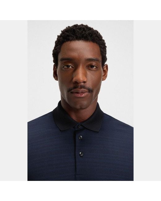 Boss Blue H-Parris 102 Mercerised Cotton Polo Shirt for men