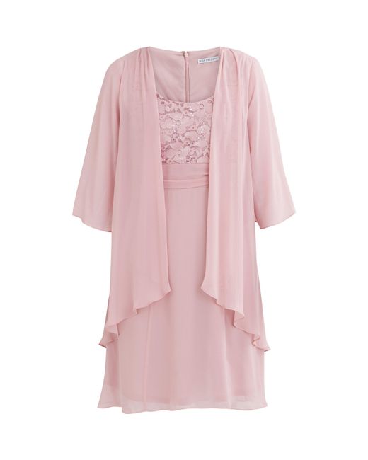 Gina Bacconi Pink Aribelle Short Empire Waist A-Line Dress