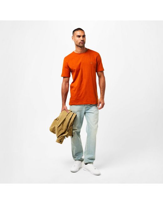 Boss Natural Tales T-Shirt With Logo Patch Premium Cotton for men