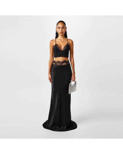 David Koma Black Lace Maxi Skirt