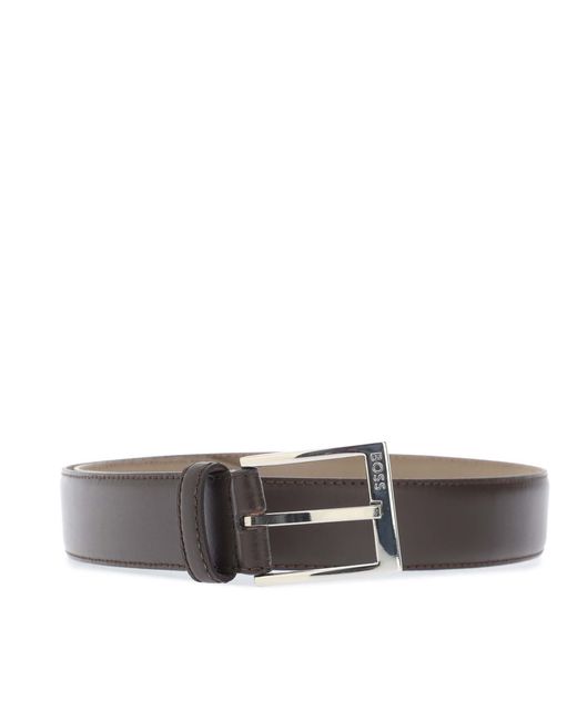 Boss Gray Ellotyo Sz35 10200670 02 Leather Belt for men