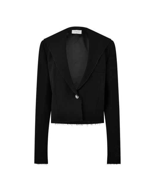 Off-White c/o Virgil Abloh Black Cropped Viscose Long Sleeve Field Jacket