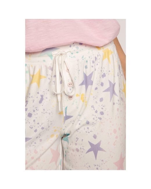 Pj Salvage Pink Drawstring Star Pant