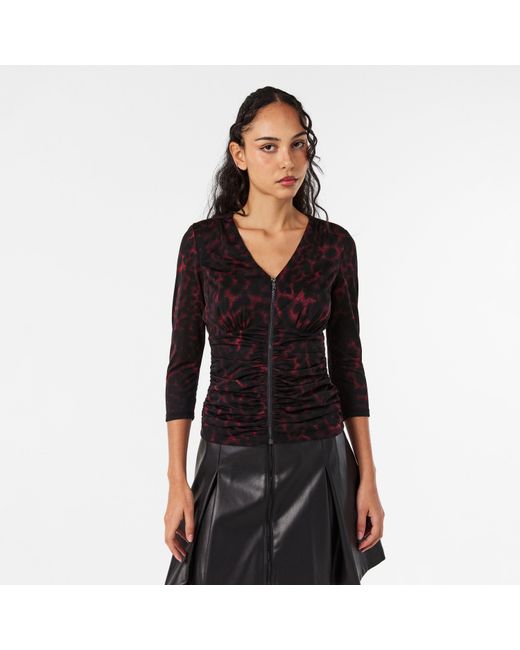DKNY Black Long-Sleeve Zip T-Shirt