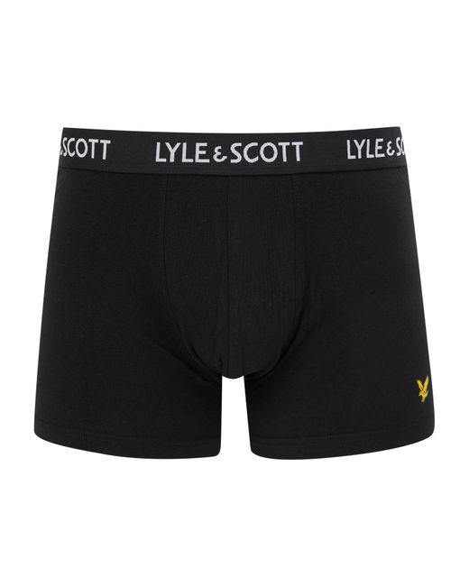 Lyle & Scott Black 5 Pack Miller Trunks for men