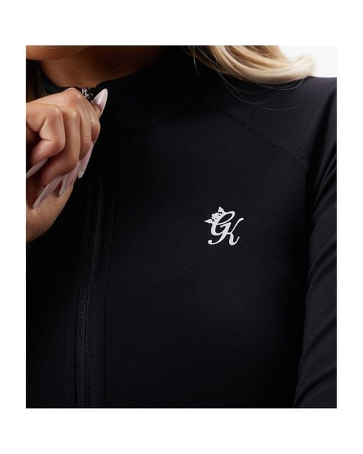 Gym King Blue Full Zip Funnel Long Sleeve Slim Fit Performance Training Jacket