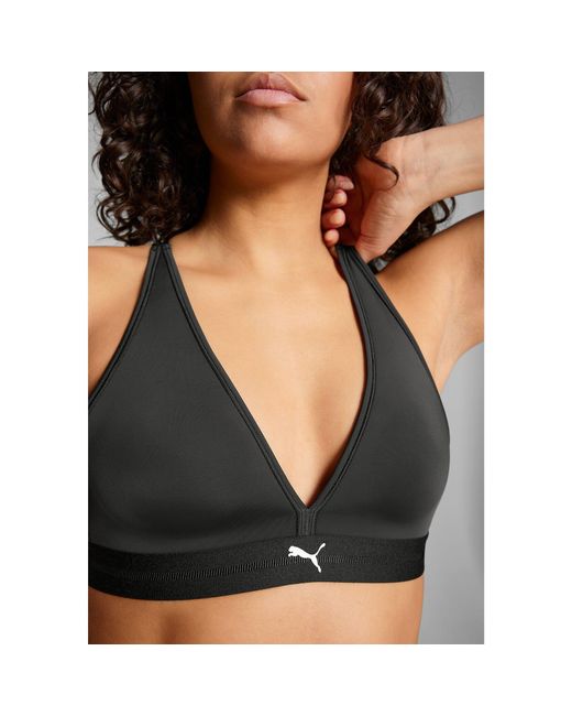 PUMA Black Padded Triangle Low Impact Sports Bra