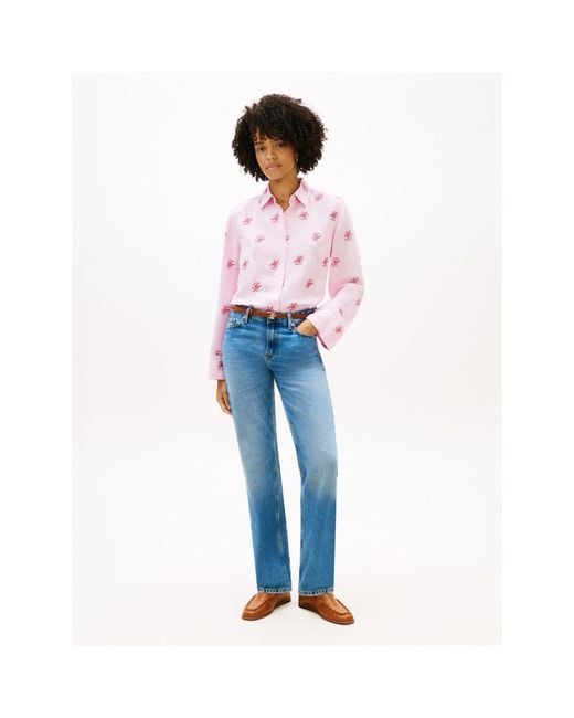 Tommy Hilfiger Pink Long Sleeve Plain Shirt