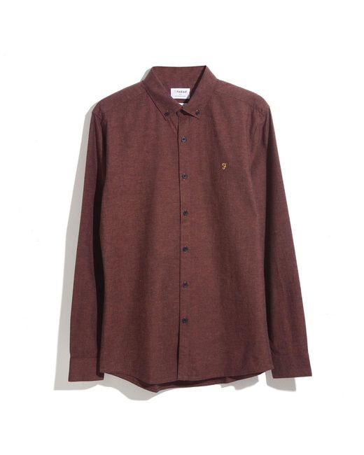 Farah Purple Steen Slim-Fit Shirt for men