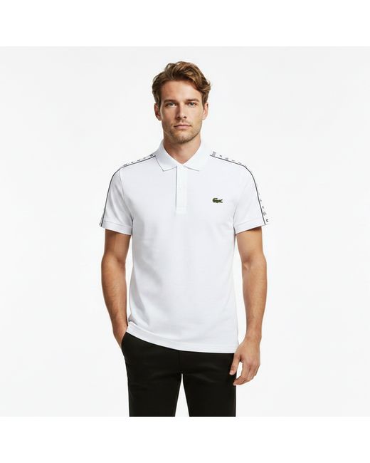 Lacoste White Regular-Fit Stretch Mini Piqu¿ Polo Shirt for men