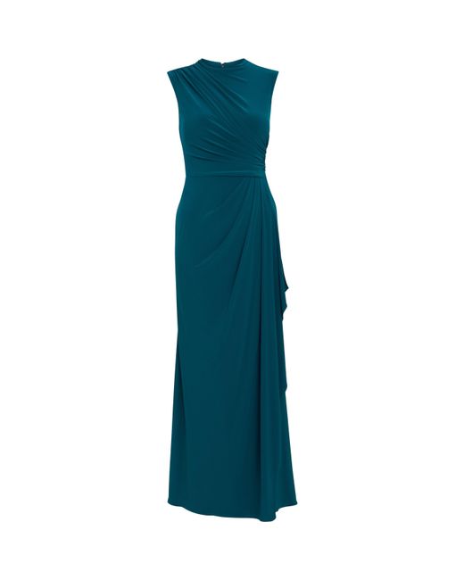 Gina Bacconi Blue Rosemarie Grecian Jersey Maxi Dress
