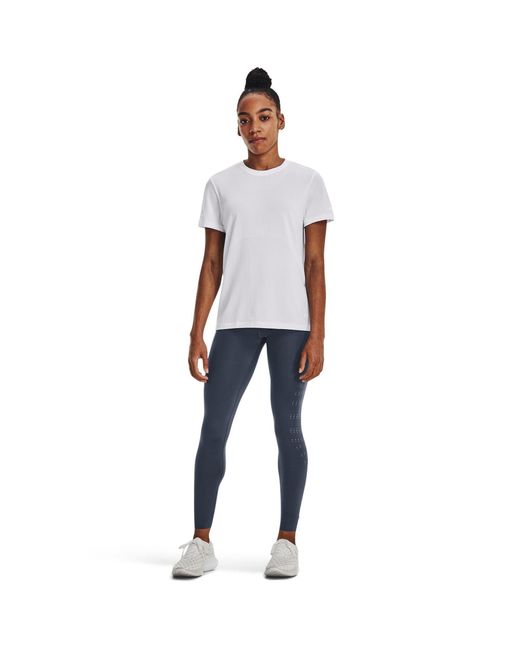 Under Armour White Seamless Stride Short-Sleeve Performance Running Top