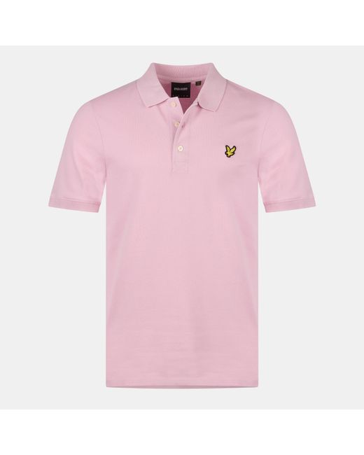 Lyle & Scott Pink Basic Short Sleeve Polo Shirt for men