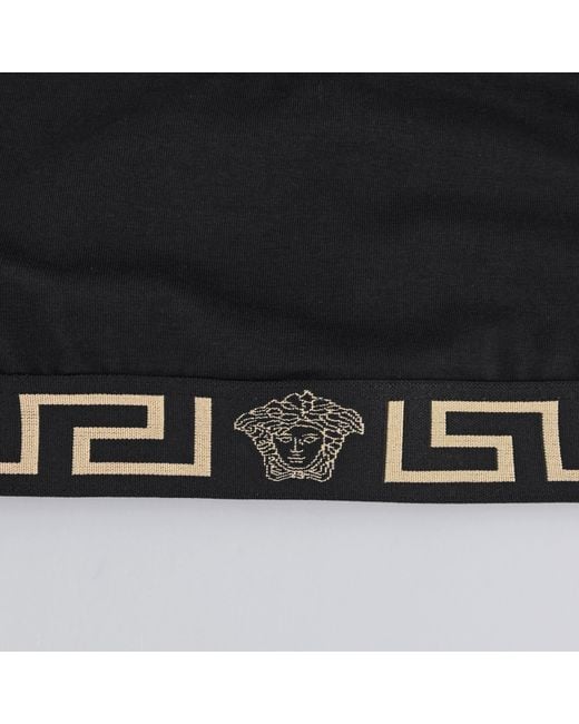 Versace Black Greca Border Sports Bra