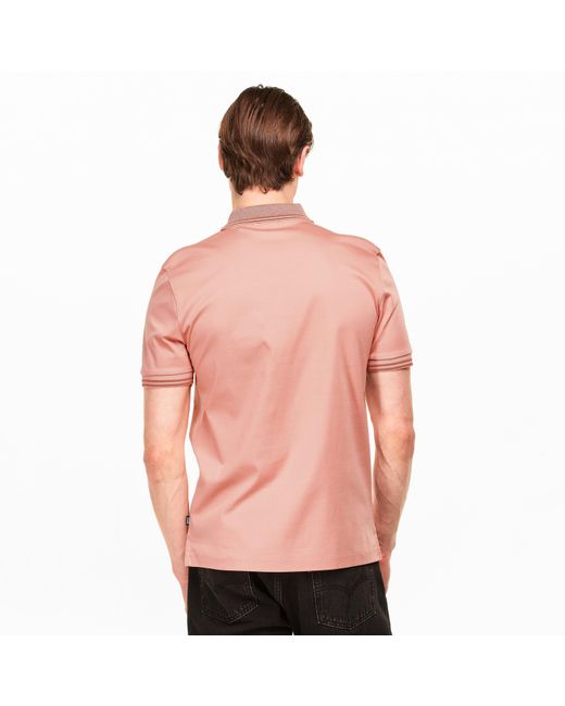 Boss Pink Short Sleeve Polo Shirt for men