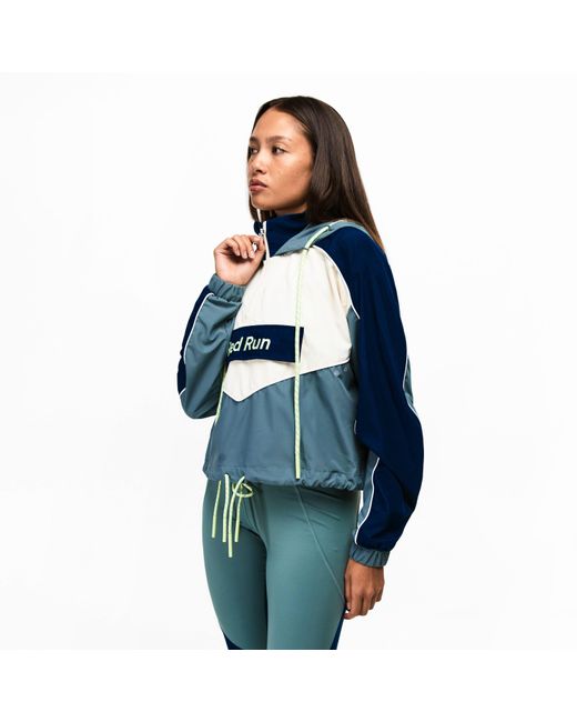 Red Run Blue Skyline Cropped Windbreaker