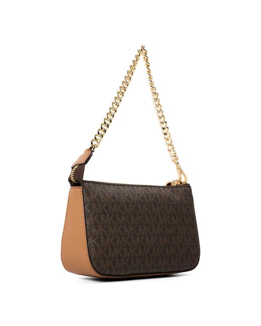 MICHAEL Michael Kors Brown Jet Set Signature Chain Clutch Bag