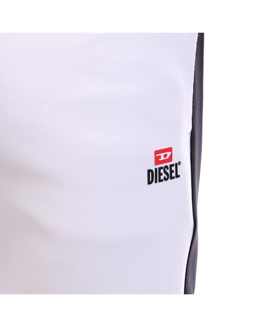 DIESEL White Fleece Jogger Shorts for men