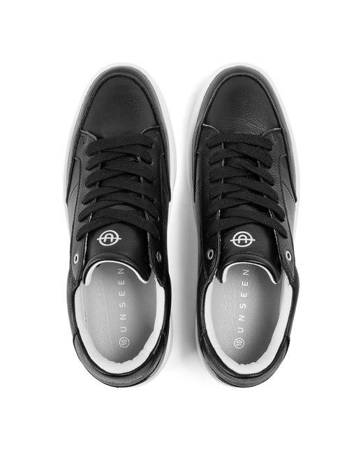 Unseen Black Helier Tum Low-Top Trainers for men