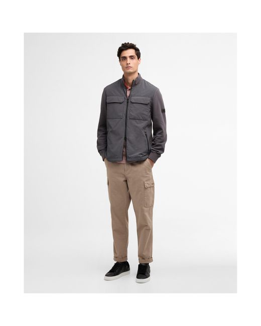 Barbour Gray Ethan Quilted Sweatshirt for men