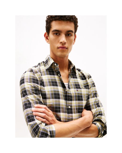 Tommy Hilfiger Green Tommy Chk Oxfrd Shrt Sn61 for men