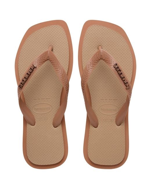 Havaianas Natural Top Square Fusion Flip Flops