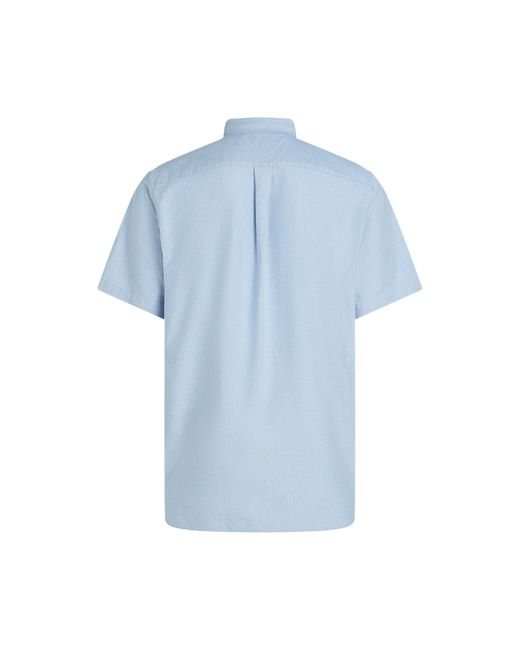 Tommy Hilfiger Blue Heritage Oxford Short-Sleeve Plain Shirt for men