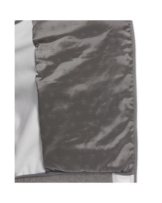 Original Penguin Gray Lsflzp Mock Neck Performance Jacket for men